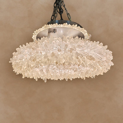 Geode Quartz Crystal Ring Chandelier 24"-47"