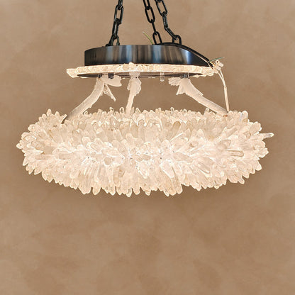 Geode Quartz Crystal Ring Chandelier 24"-47"