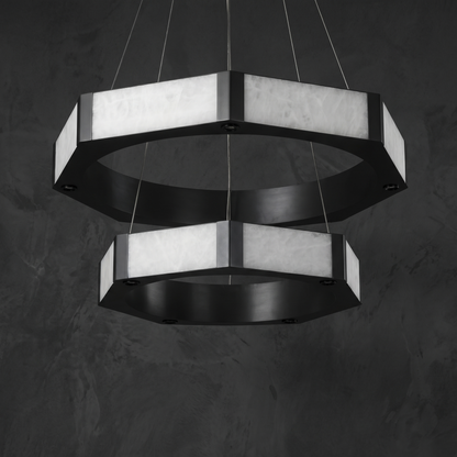Modern Black Chandelier in a living room
