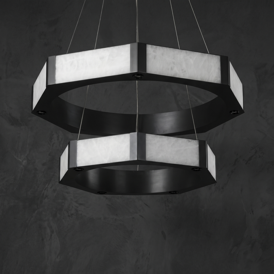 Modern Black Chandelier in a living room