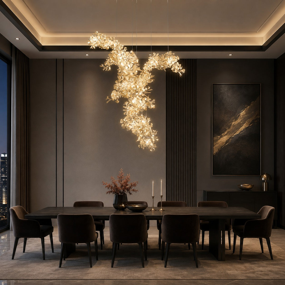 Gingko Combination Chandelier 137.8"
