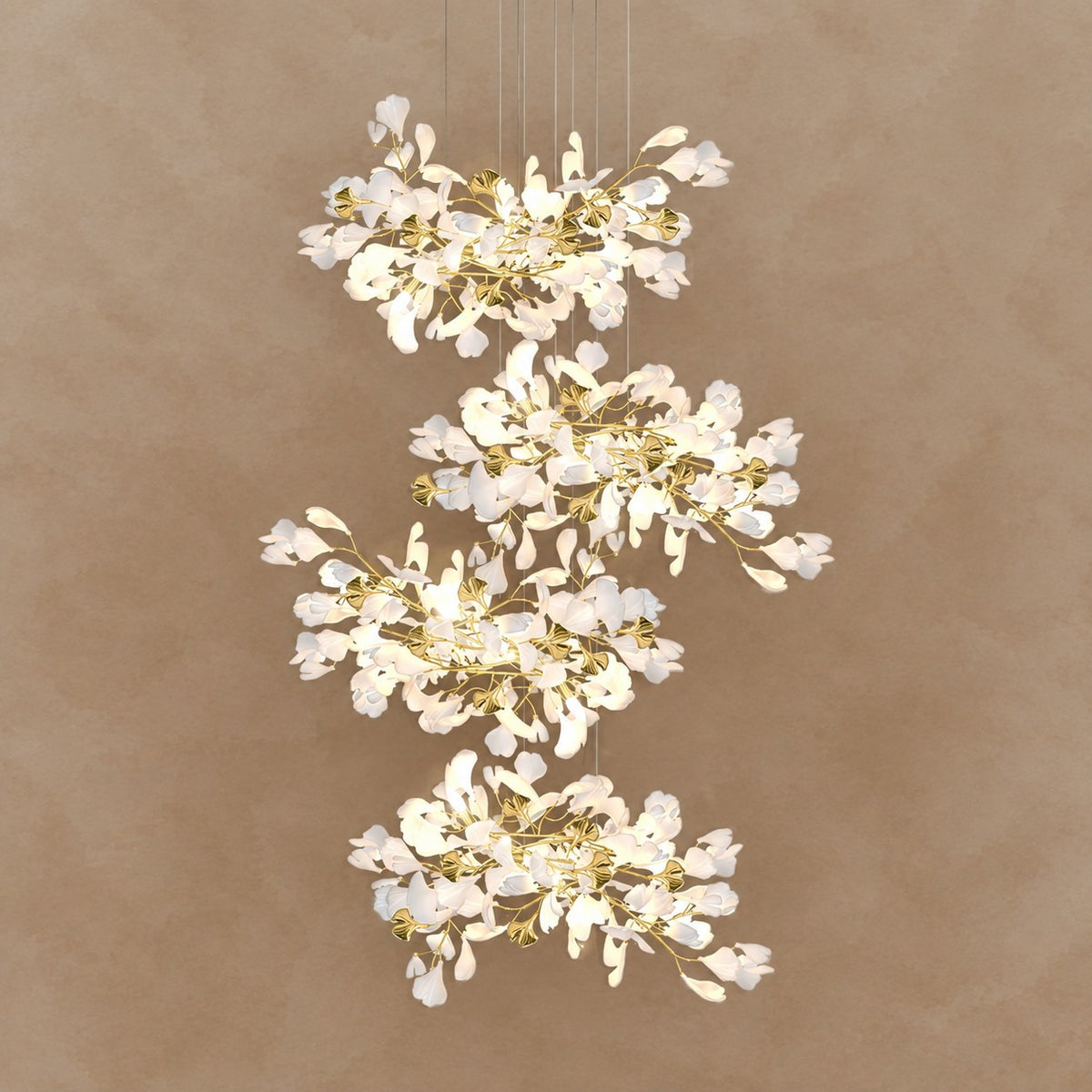 Gingko Leaves Chandelier 196.8"
