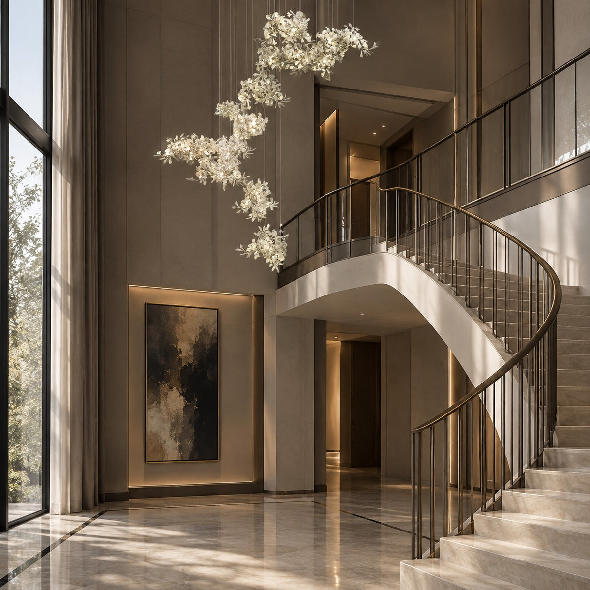 Gingko Leaves Chandelier 196.8"