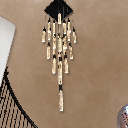 Glacier Bubble Crystal Long Staircase Chandelier 19.7"-47.2"