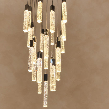 Glacier Bubble Crystal Long Staircase Chandelier 19.7"-47.2"