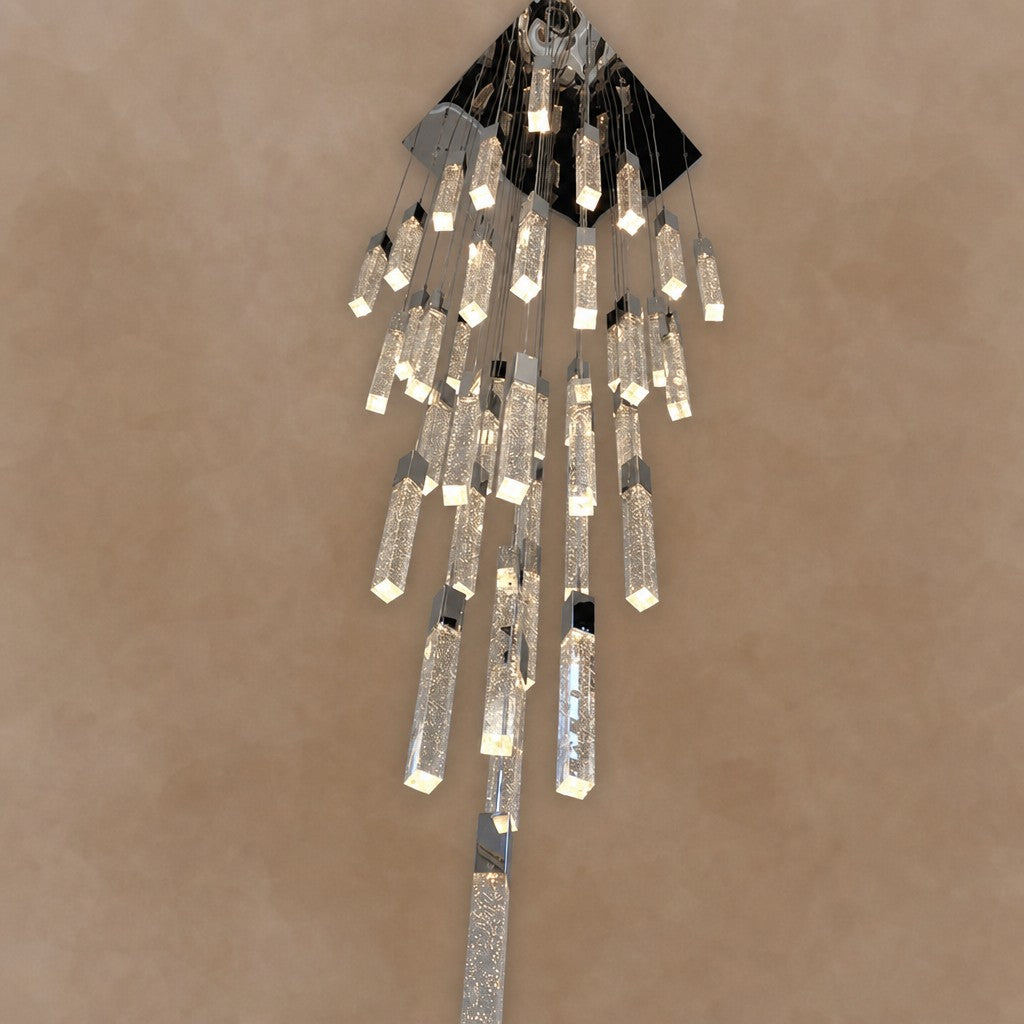 Glacier Bubble Crystal Long Staircase Chandelier 19.7"-47.2"