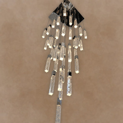 Glacier Bubble Crystal Long Staircase Chandelier 19.7"-47.2"