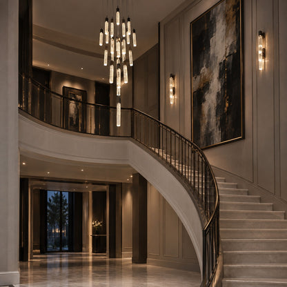 Glacier Bubble Crystal Long Staircase Chandelier 19.7"-47.2"