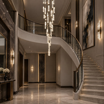 Glacier Bubble Crystal Long Staircase Chandelier 19.7"-47.2"