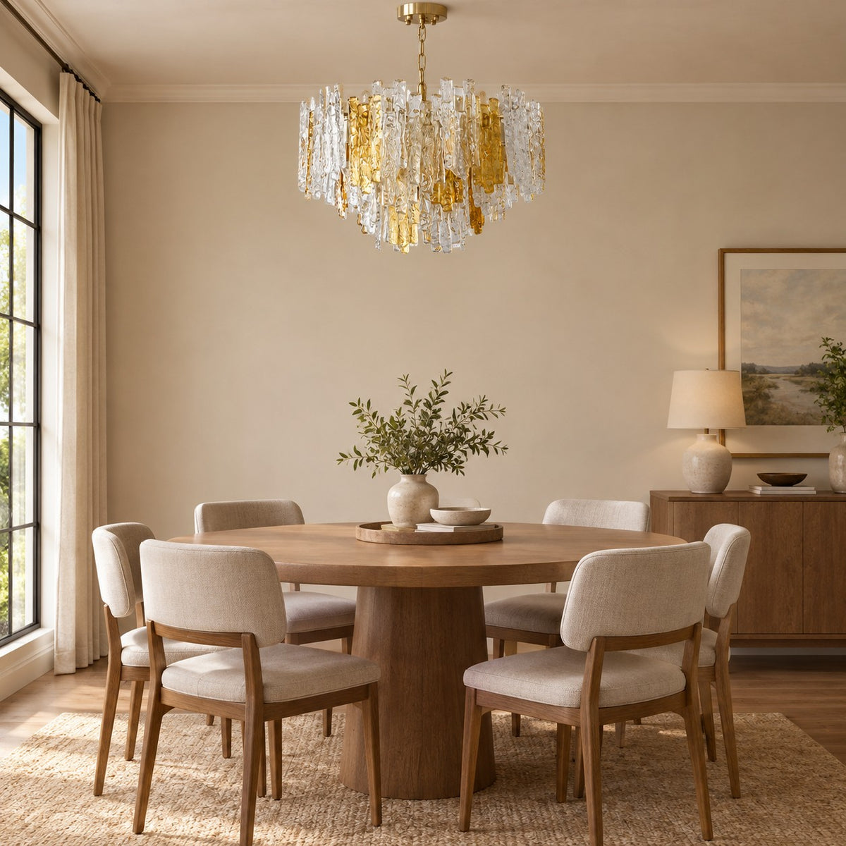 Glacier Ember Artisan Murano Chandelier