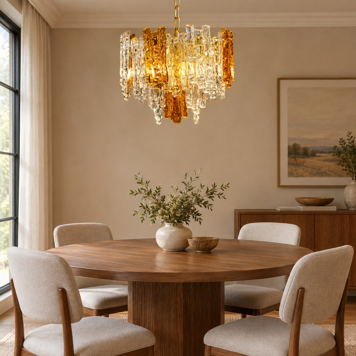 Glacier Ember Artisan Murano Chandelier
