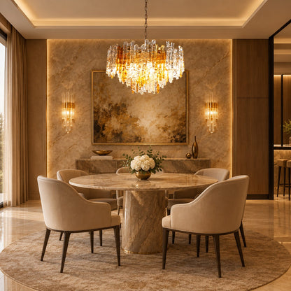 Glacier Ember Artisan Murano Chandelier