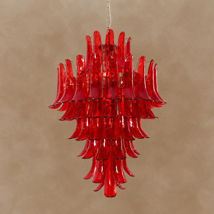 Glass Crimson Cascade Chandelier 31.5"