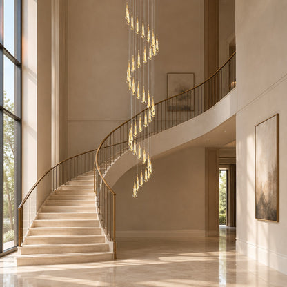 Gold Aluminum LED Linear Chandelier