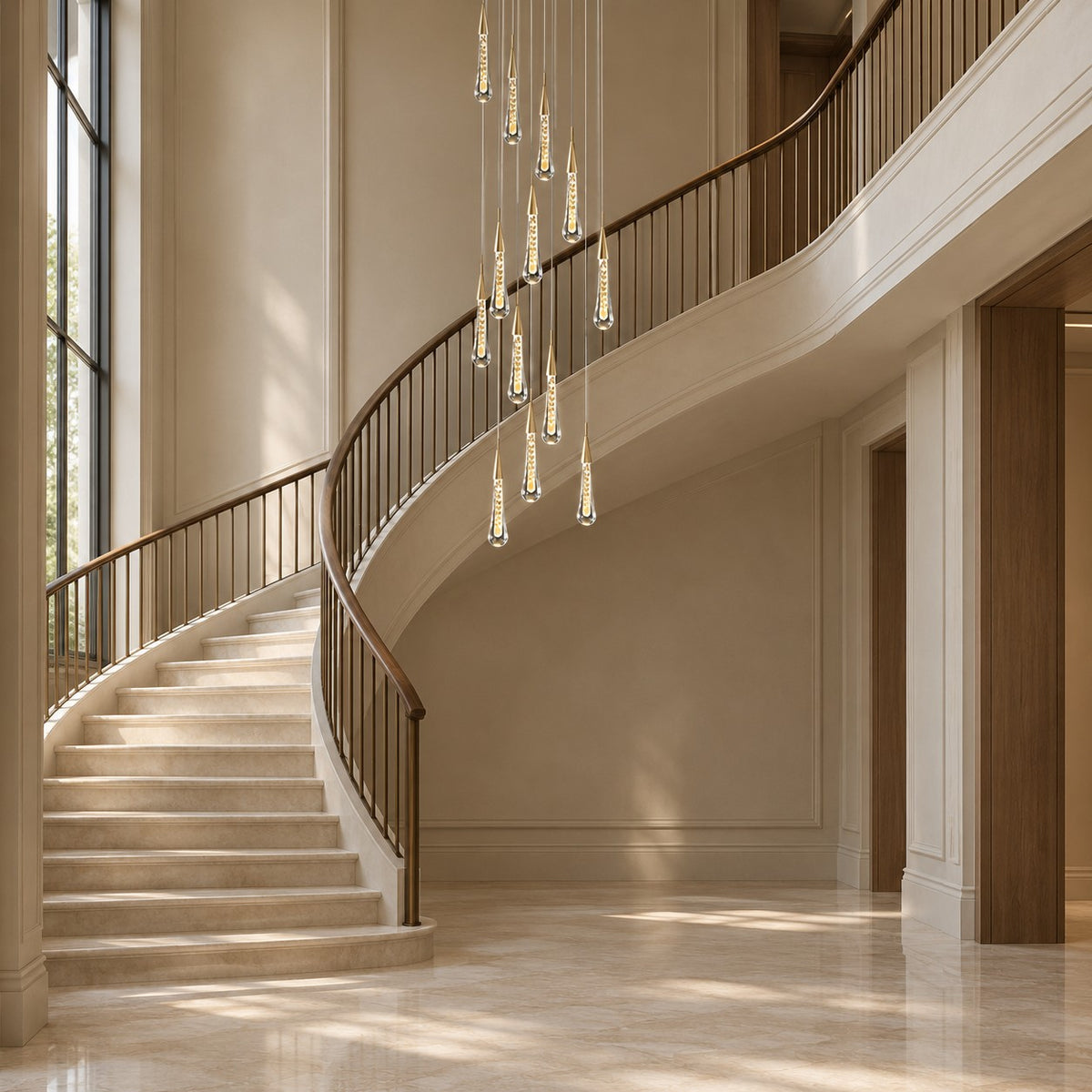 Gold Aluminum LED Linear Chandelier