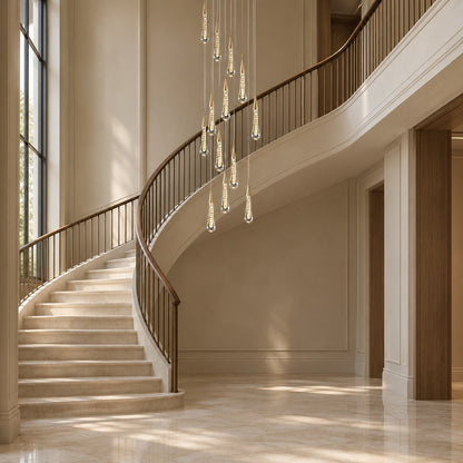 Gold Aluminum LED Linear Chandelier