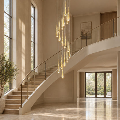 Gold Aluminum LED Linear Chandelier