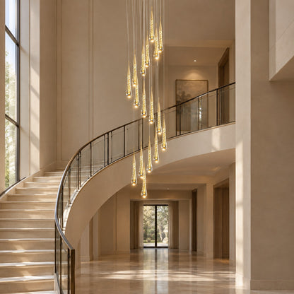 Gold Aluminum LED Linear Chandelier