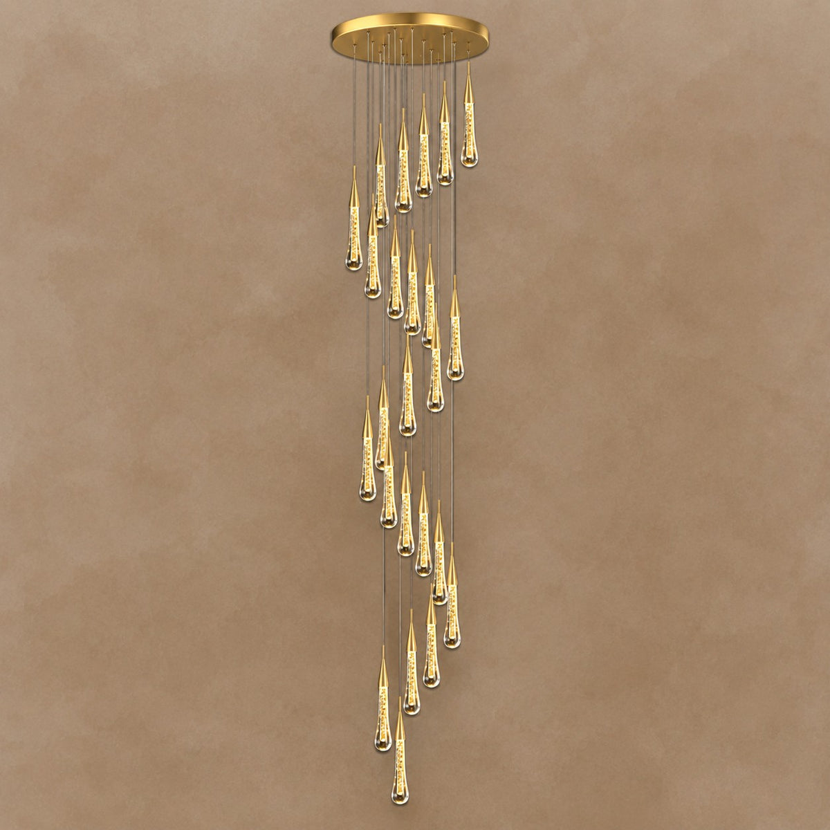 Gold Aluminum LED Linear Chandelier