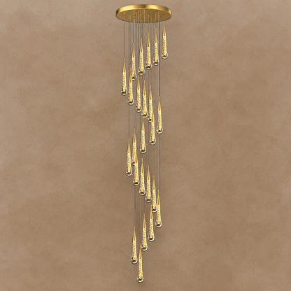 Gold Aluminum LED Linear Chandelier