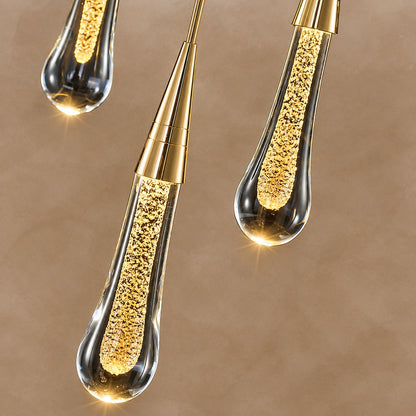 Gold Aluminum LED Linear Chandelier