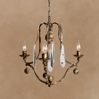 Gothic Bonita 3 Light Chandelier- Silver