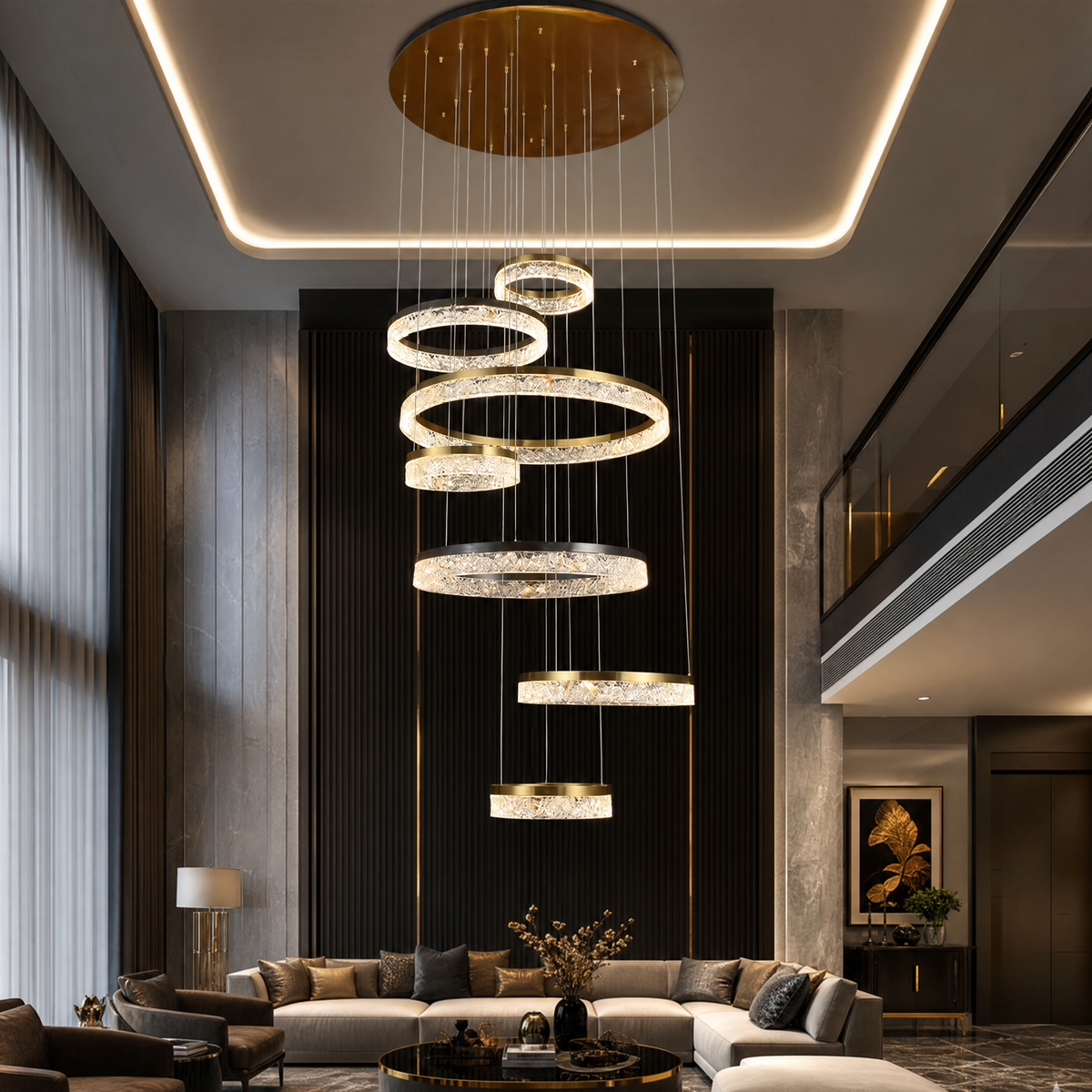 Guilin Landscape Modern Sculptural Ring Chandelier - scene
