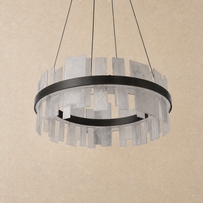 Alabaster Tile Round Pendant 800 - Copper - unlit