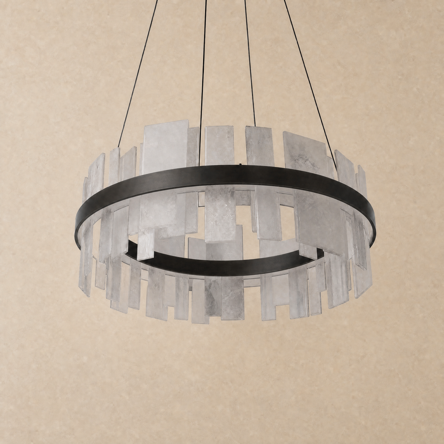 Alabaster Tile Round Pendant 800 - Copper - unlit