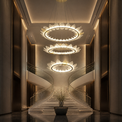 Foyer Large Chandelier in a two-story foyer