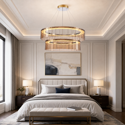 Dalton Glass Tiered Chandelier 39" (2)