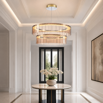Dalton Glass Tiered Chandelier 39" (4)