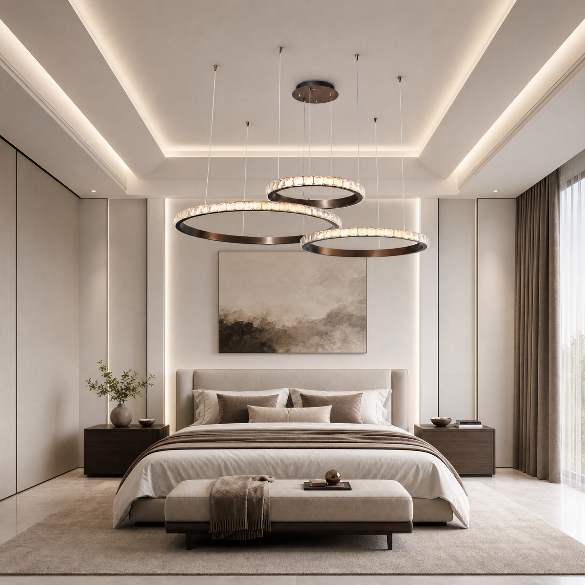 Drake Triple-Ring Crystal Chandelier (4)