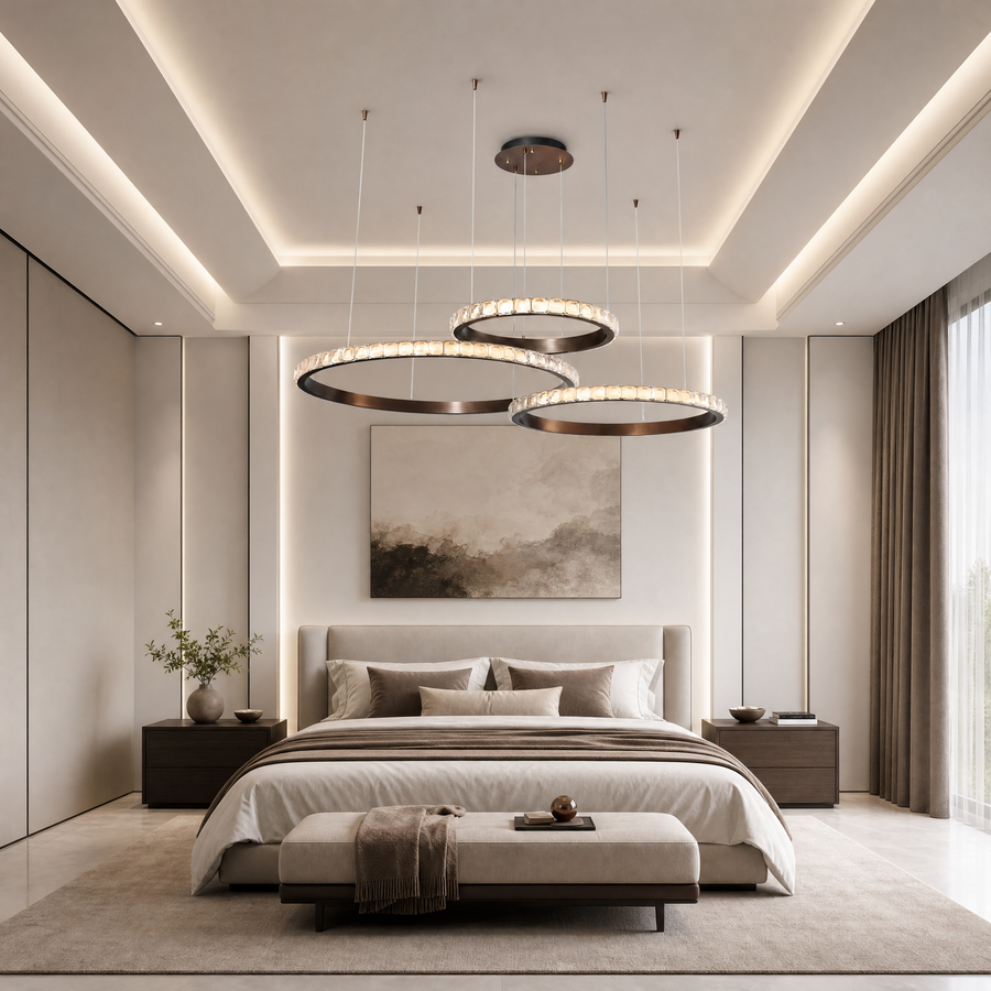 Drake Triple-Ring Crystal Chandelier (4)
