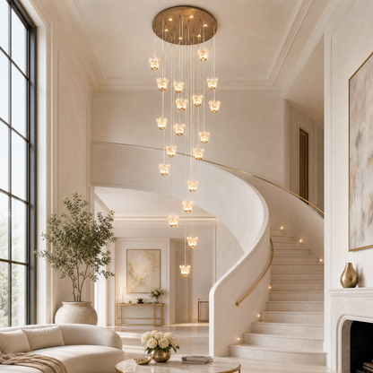 Glass Pendant Light in a foyer