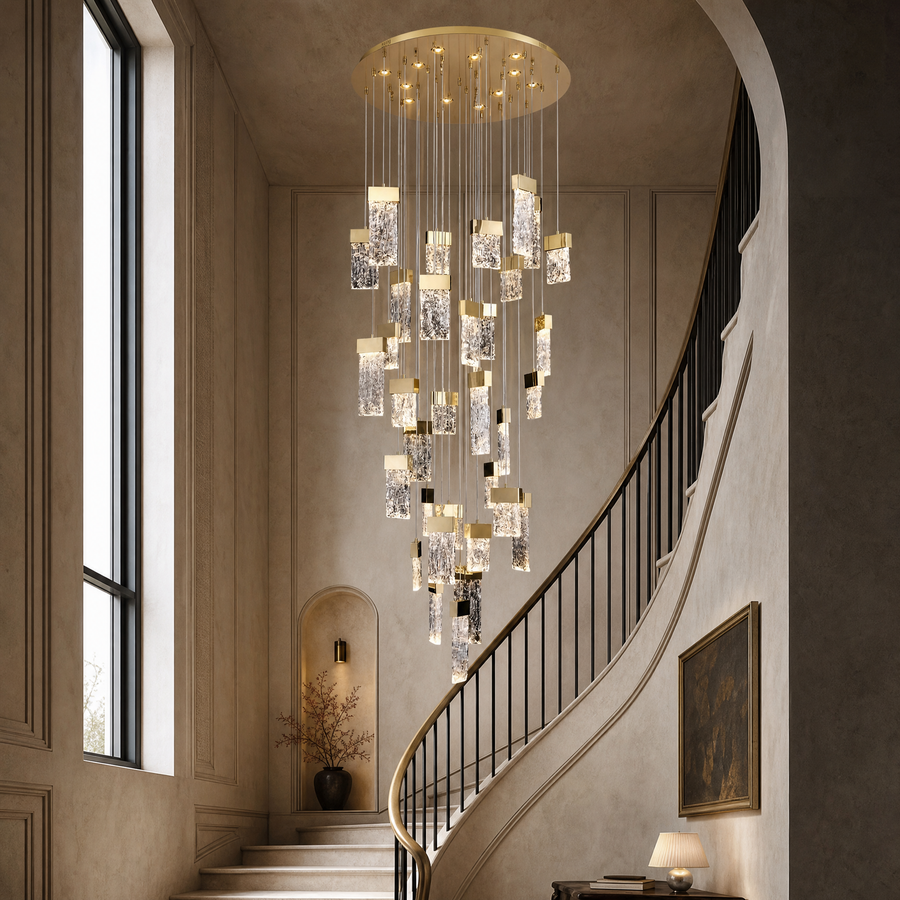 Knox Blown Glass Cascading Chandelier 31.5" (3)
