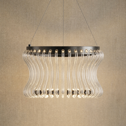 Lennox Glass Round Chandelier 21.6"D (3)
