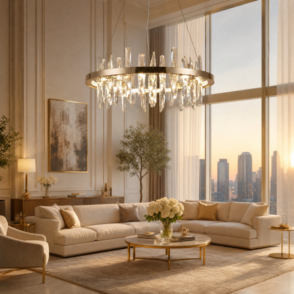 Nora Round Crystal Pendant Light (4)