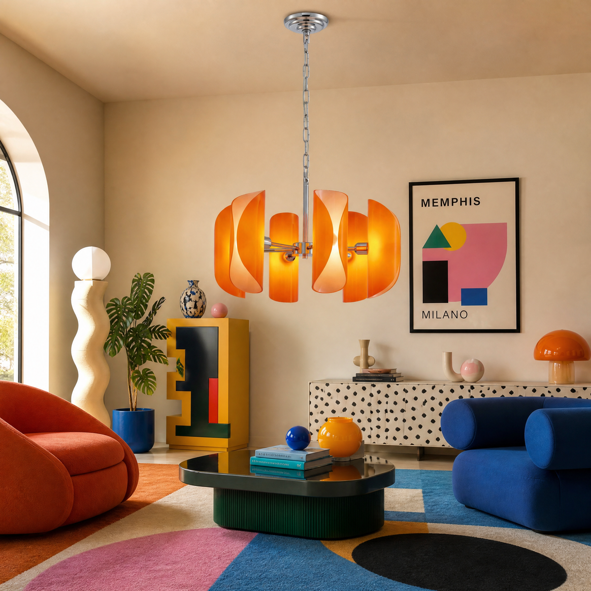 Helena Modern Chrome Glass Pendant Light (7)