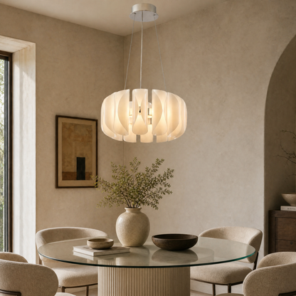 Glass Round Chandelier in a foyer