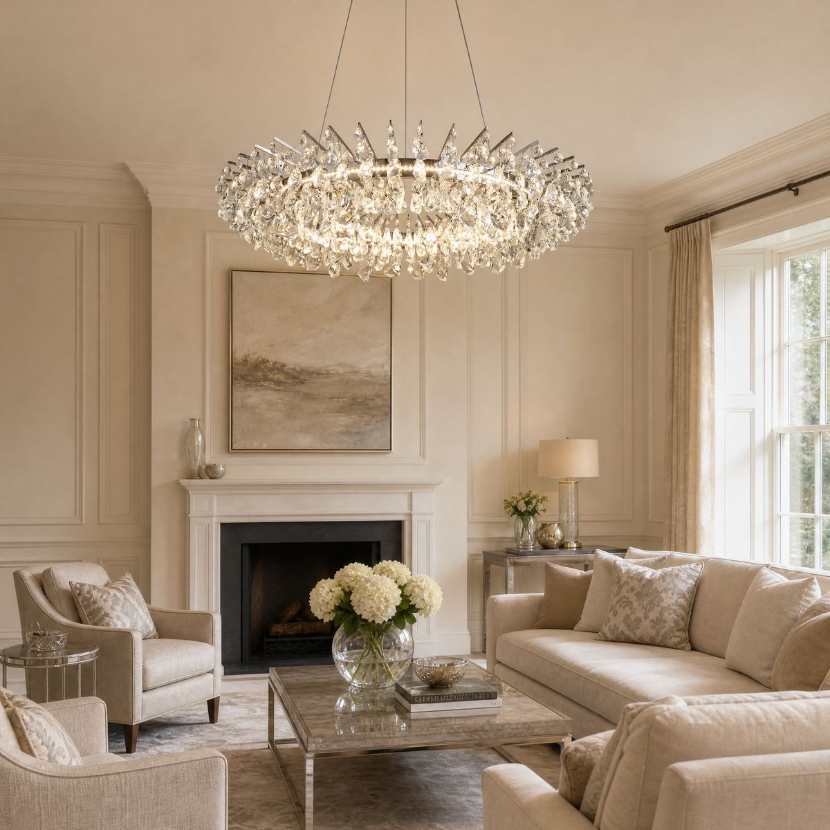 Aureola Round Crystal Chandelier (4)