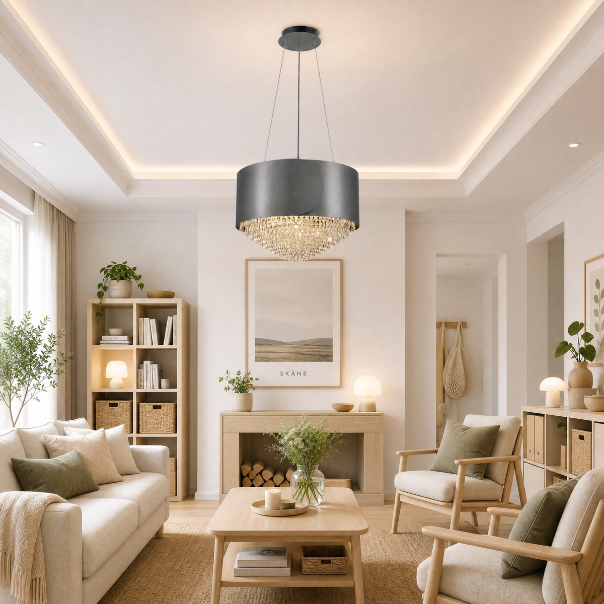 Theron Crystal Pendant Light 28" (10)
