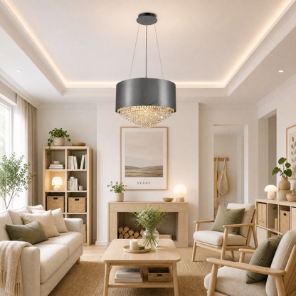 Theron Crystal Pendant Light 28" (10)