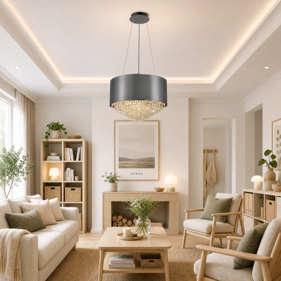 Theron Crystal Pendant Light 28" (10)