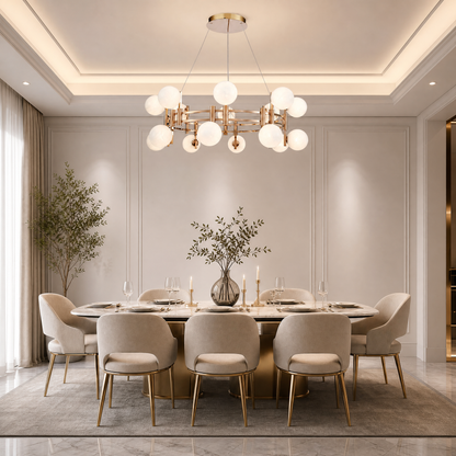 Callisto Frosted Glass Globe Round Chandelier 39.4" (3)