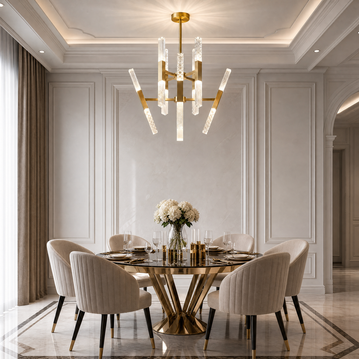 Siro Crystal Glass Pendant Light 27.8" (3)