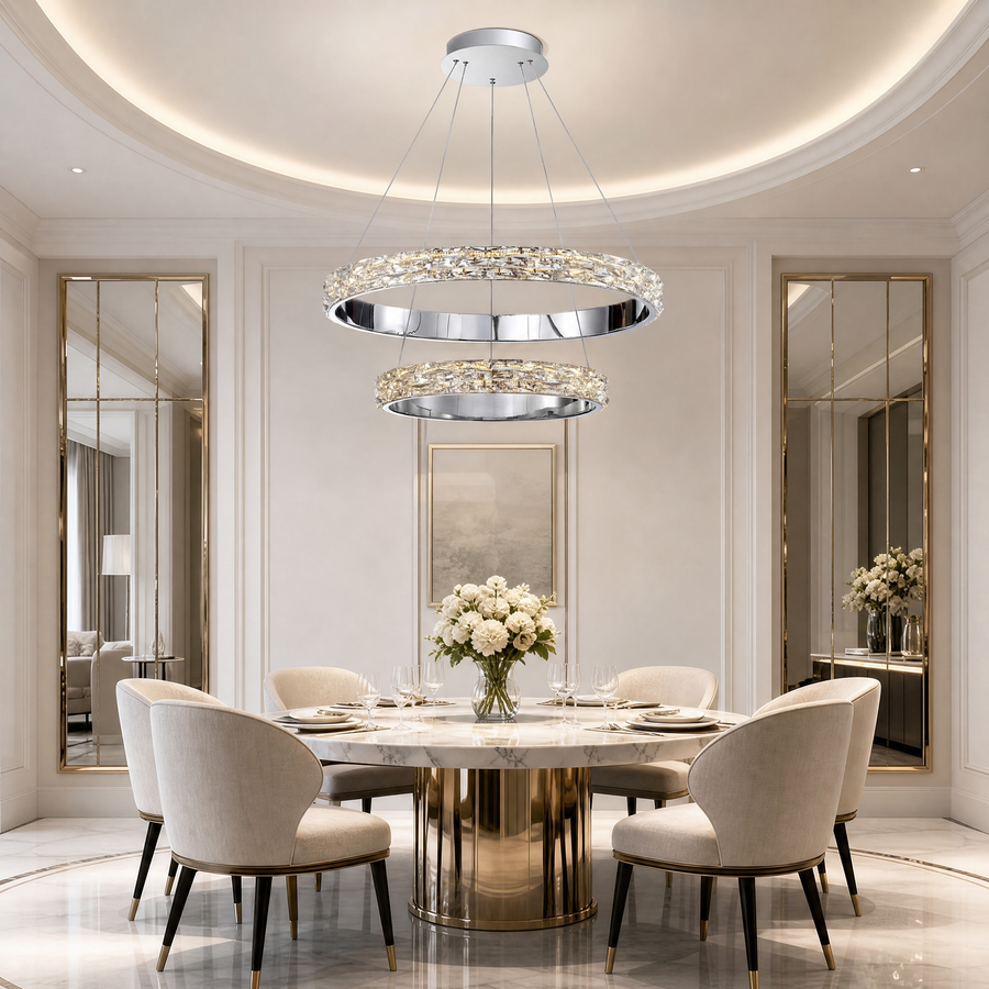 Vega Crystal Halo Chandelier 32"D (4)