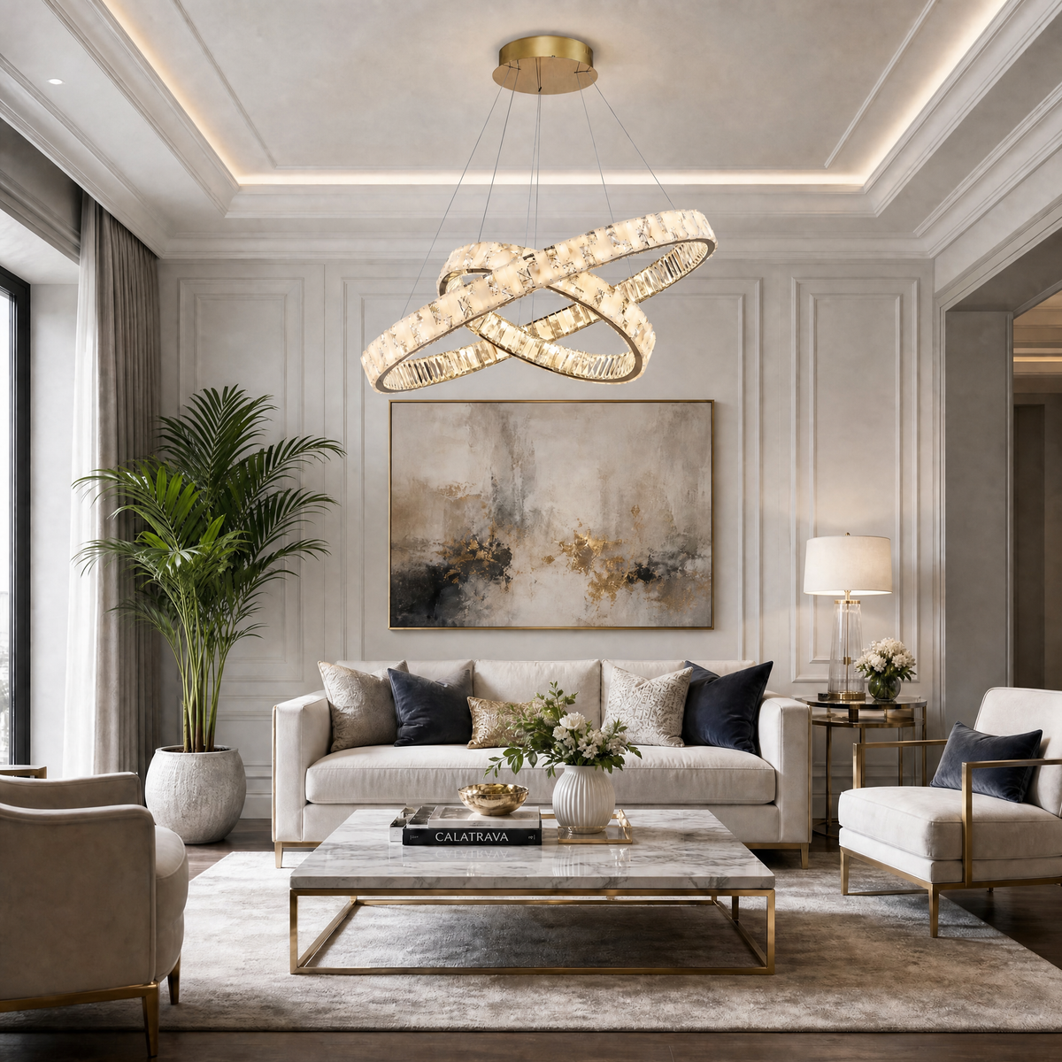 Ellery Crystal Galaxy Chandelier 37" (4)