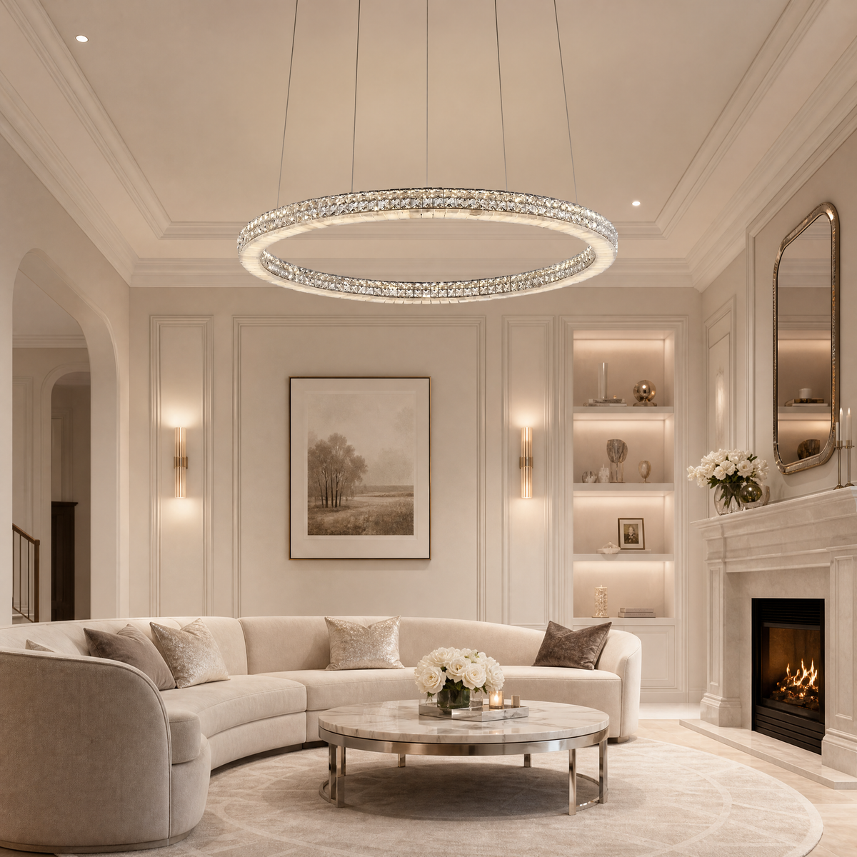 Vera Crystal and Alabaster Chandelier (4)