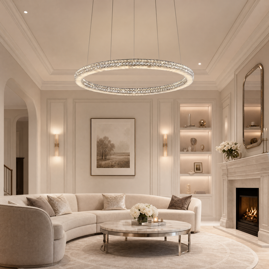 Vera Crystal and Alabaster Chandelier (4)